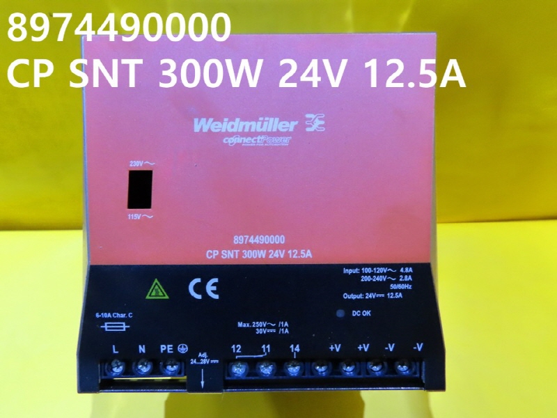 WEIDMULLER 8974490000 CP SNT 300W 24V 12.5A 중고SMPS 기계부품